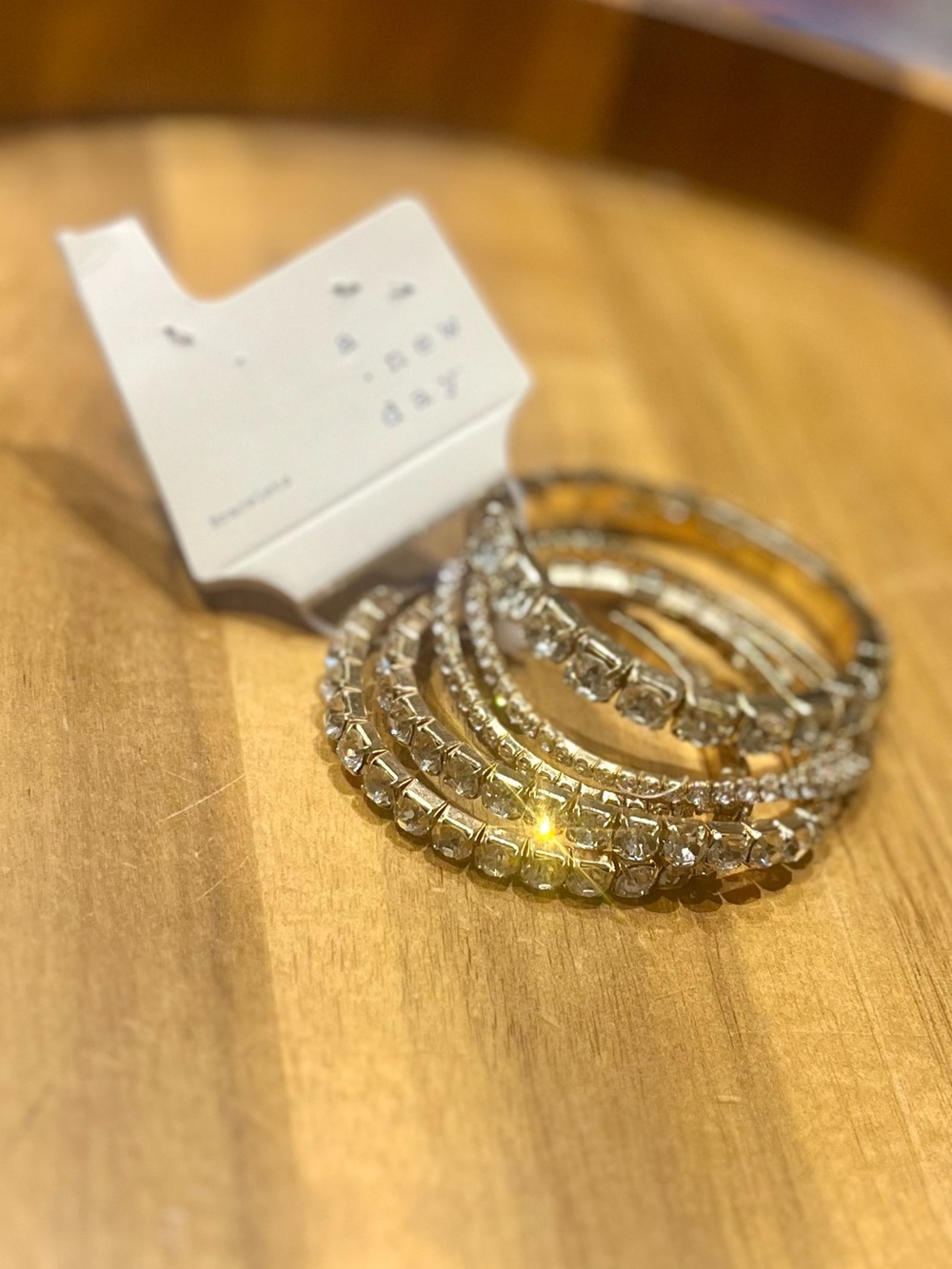 A New Day, Crystal-Embellished Gold Tone Stretchy Bangle Bracelet Set
